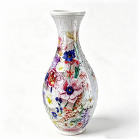（colored flowers）3D Vase Puzzle with Water-Holding Insert – Buildable Flower Vase